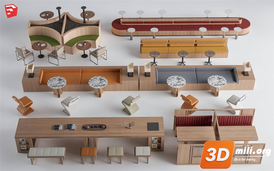 Cafe Furniture Skp Files 